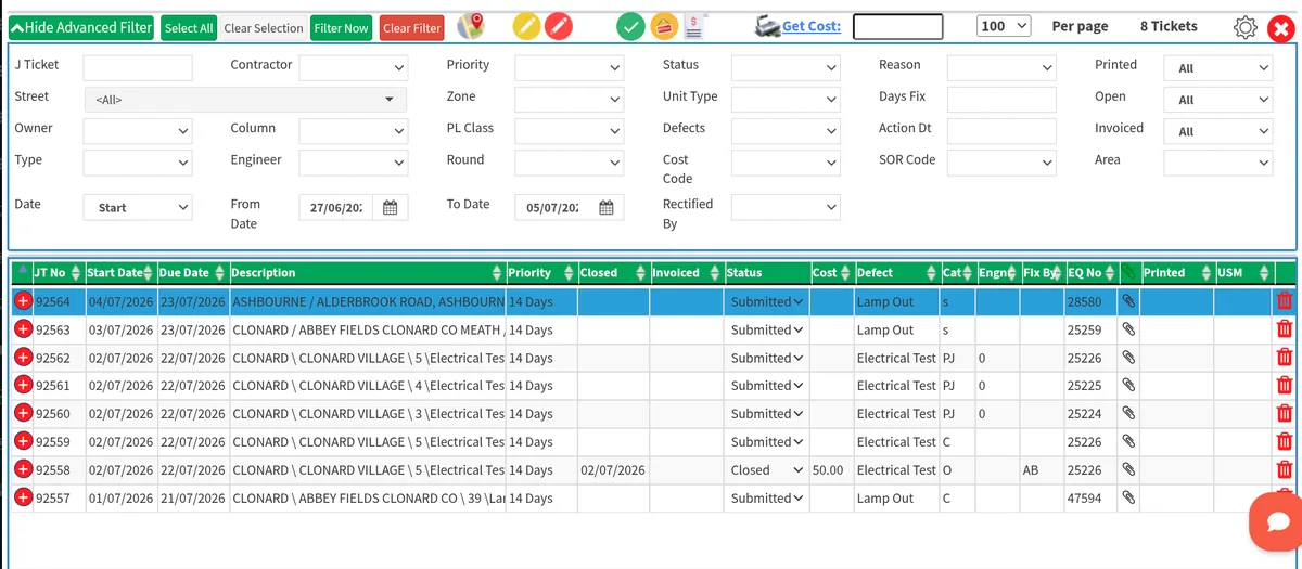 DeadSure council oversight dashboard showing contractor KPIs